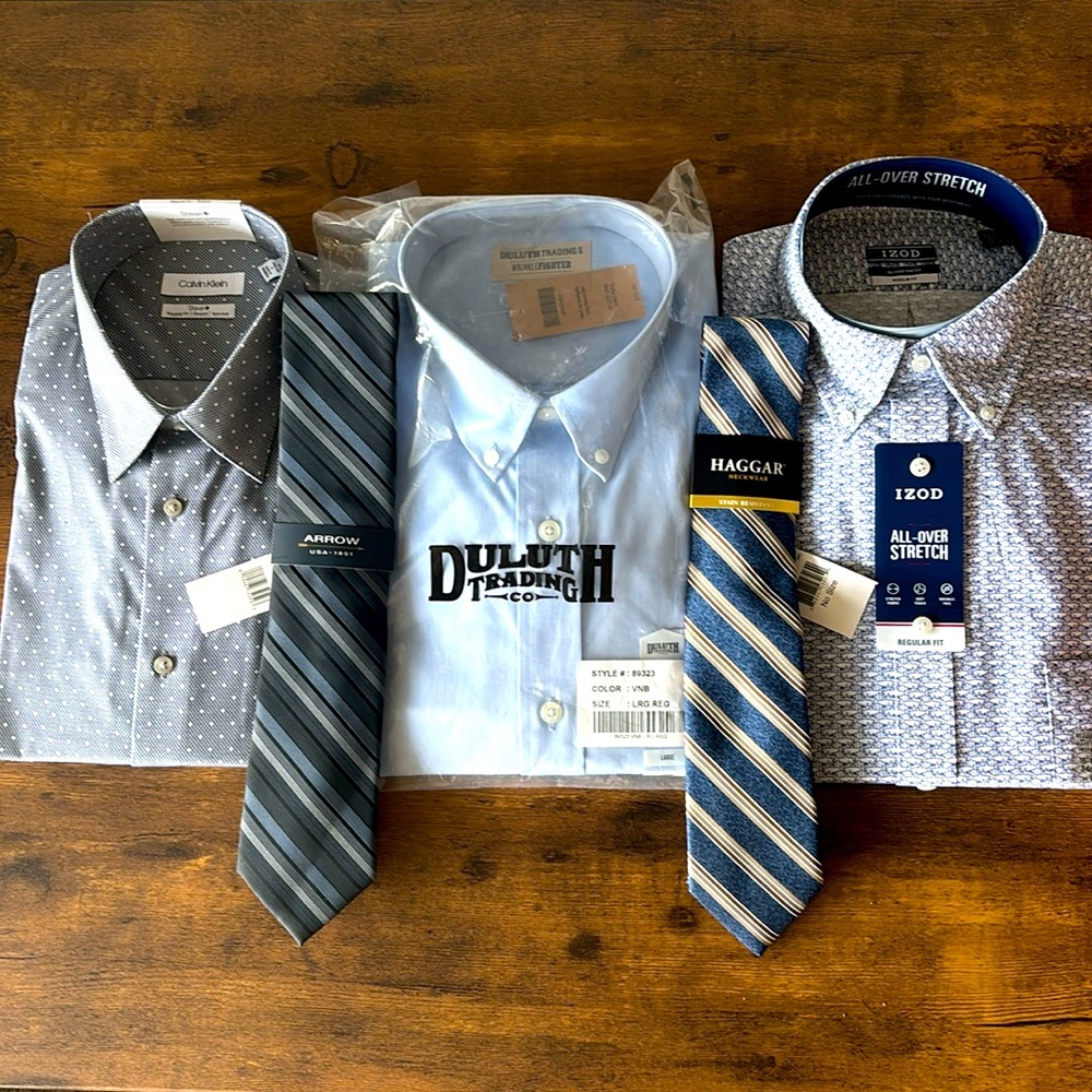 Men’s L dress shirt/ties bundle